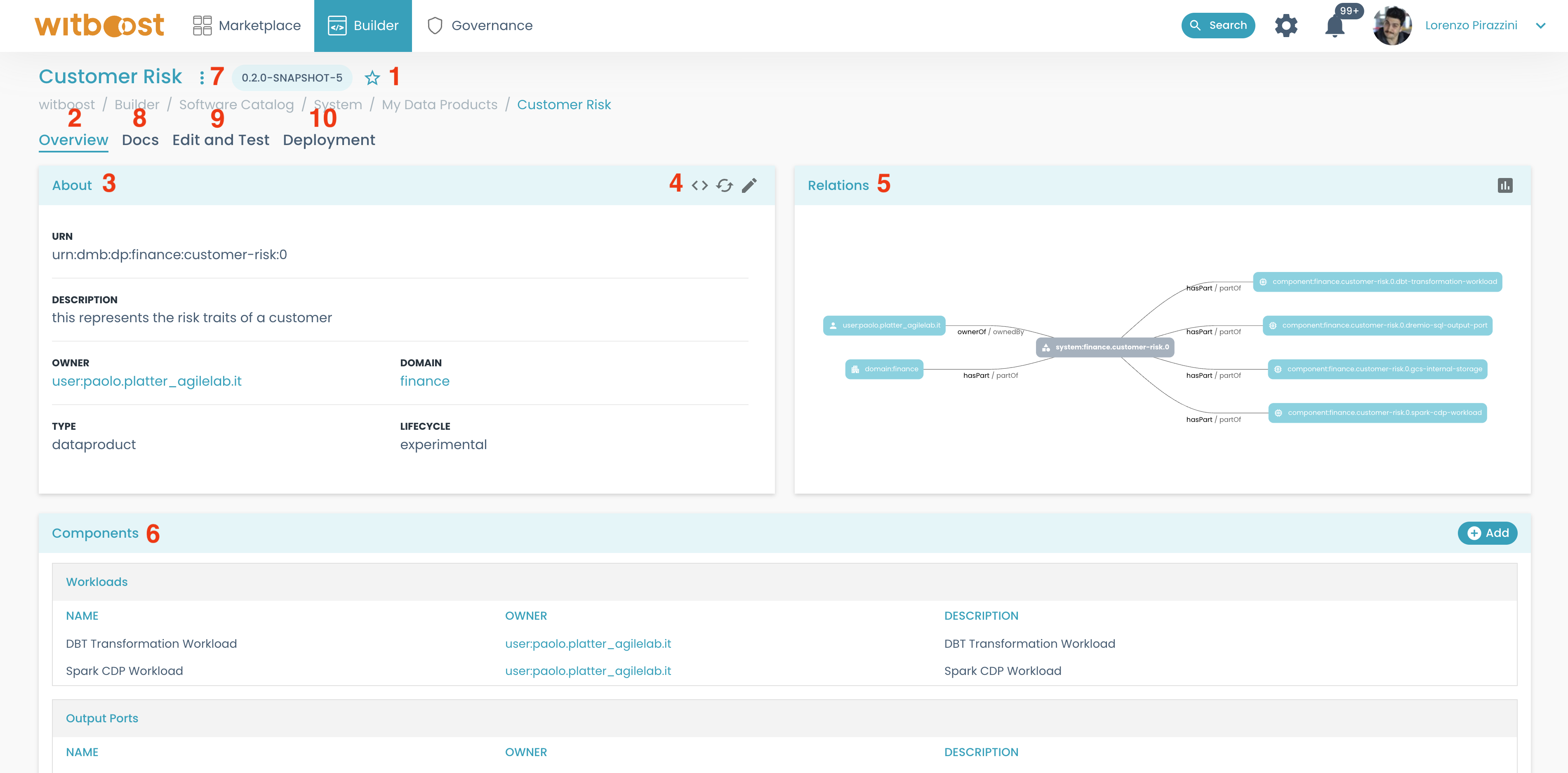 Data Product details page