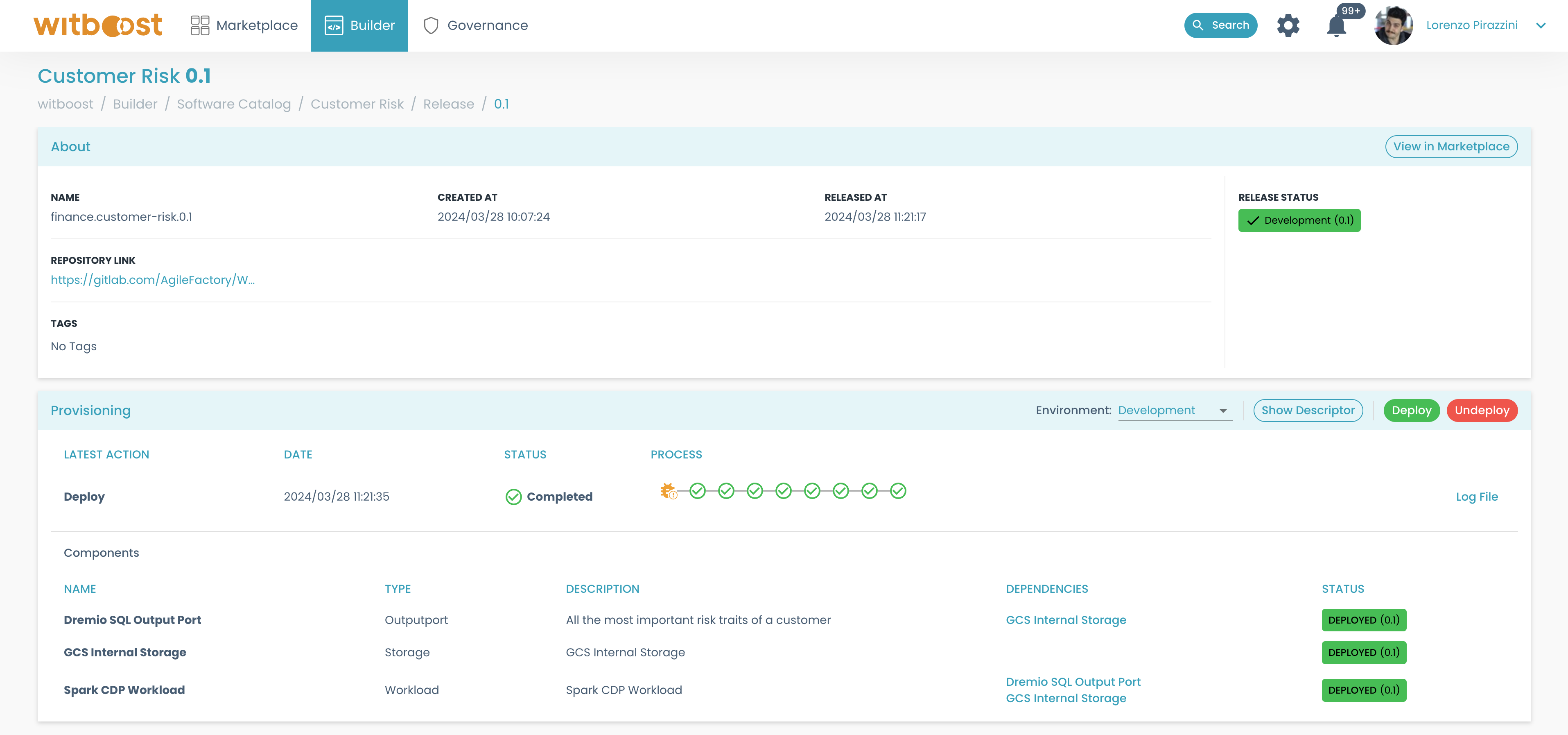 Deployment add remove initial status