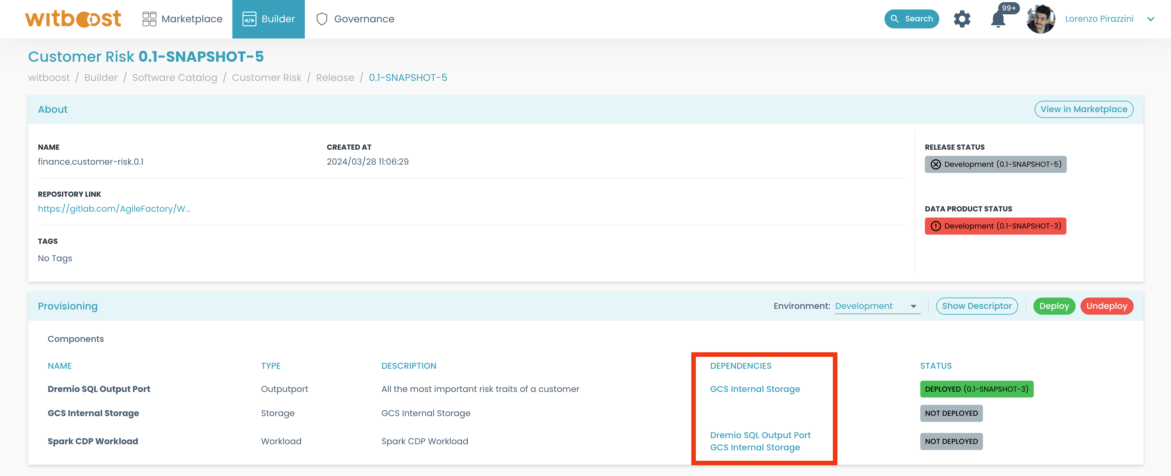 Deployment release dependencies