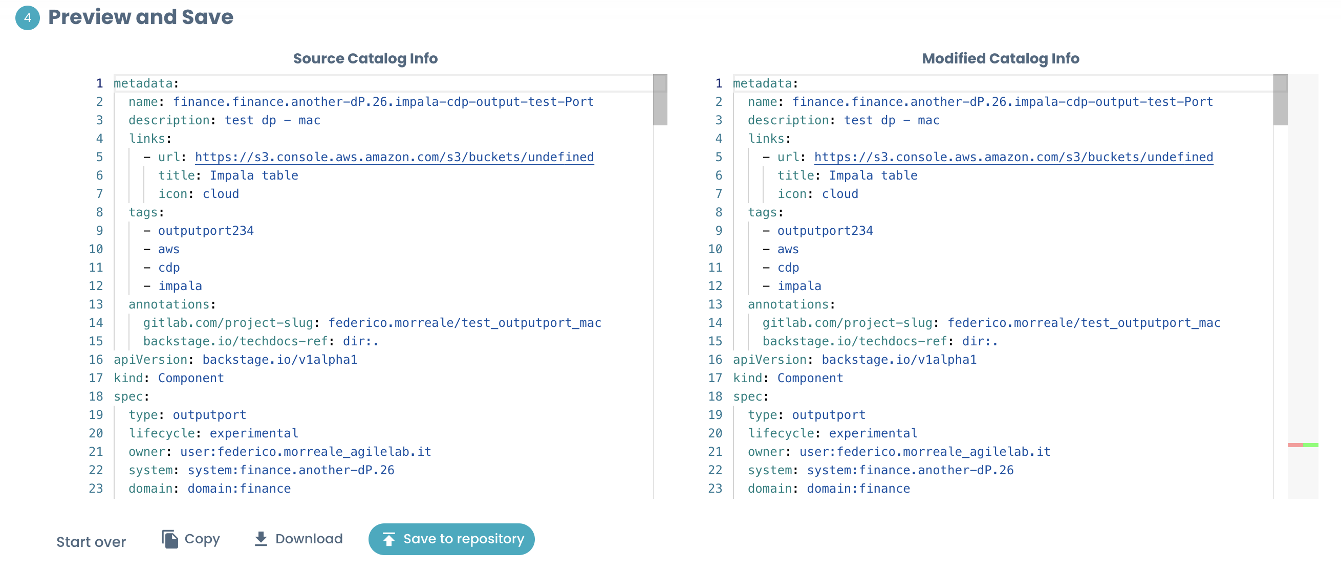 Comparison page