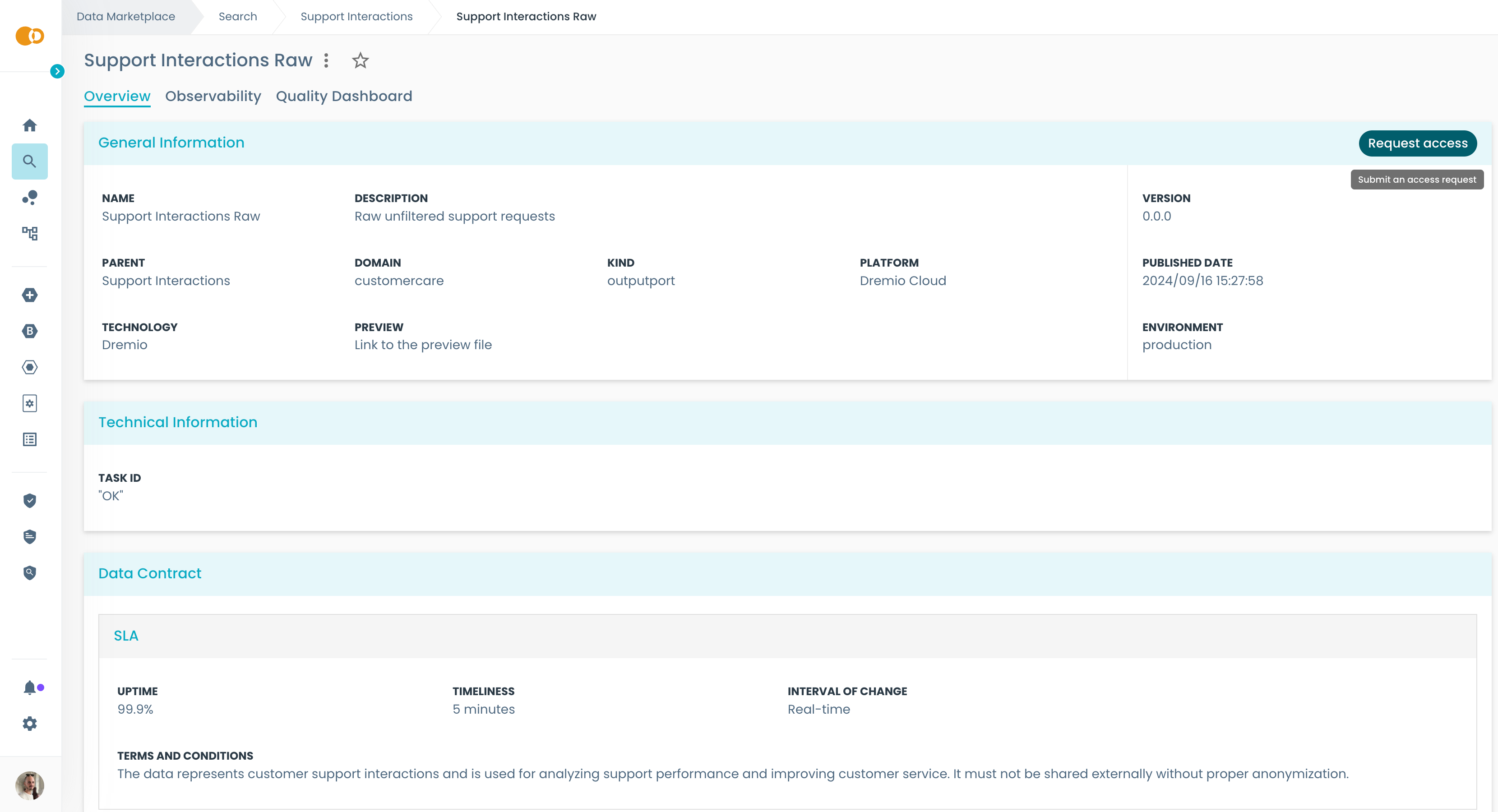 Request Access button