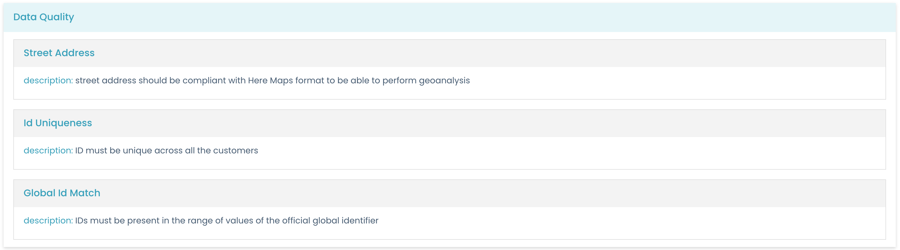 Marketplace Data Contract Quality Component