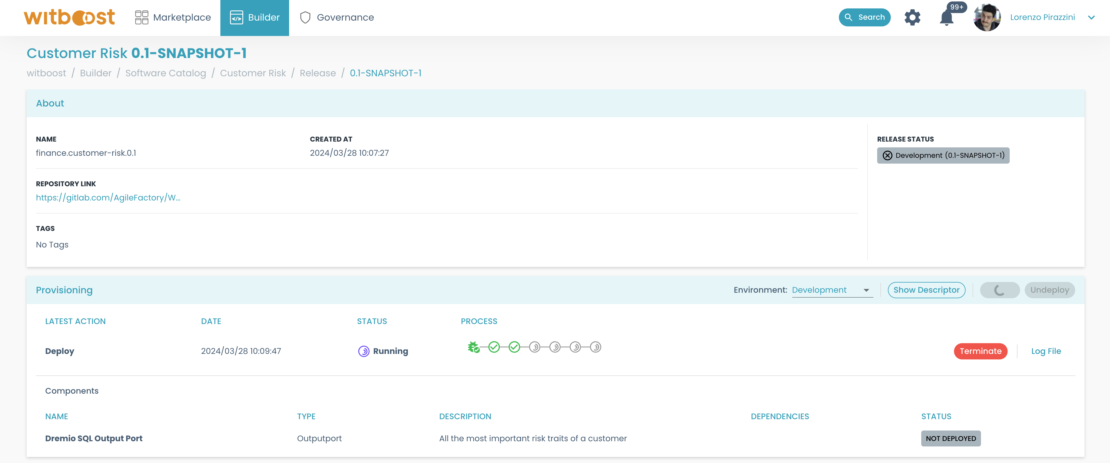 Draft Release deployment running